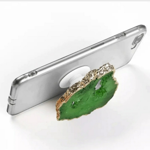 FREEFORM SILVER PLATED PINK AGATE PHONE ACCESSORIE - Picture 3 of 3